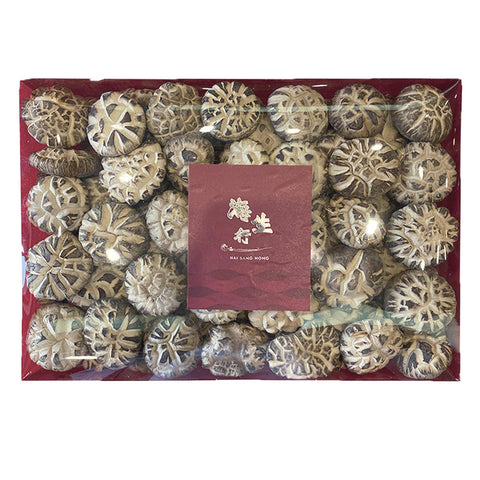 原木花寸菇500g禮盒裝 花菇，冬菇，海生行,香港西營盤海味老字號品牌,主營批發零售水產海產,分享藥材食譜
